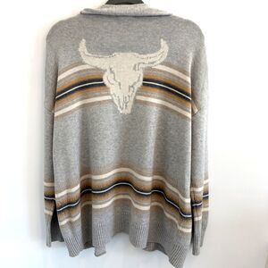 Pendleton S Western Horizons Oversized Cardigan Sweater Wool Blnd Longhorn Rodeo